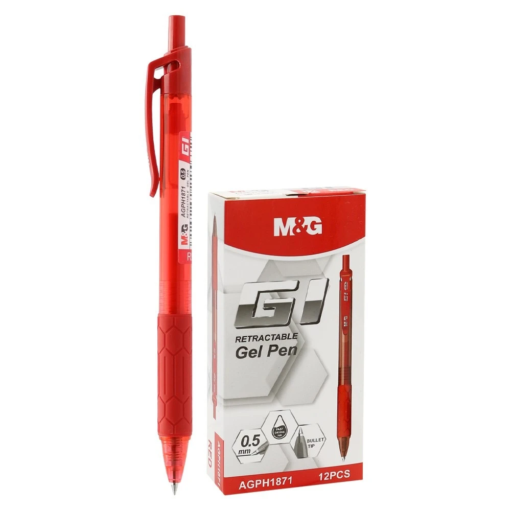 Pulpen / Ballpen Gel Pen M&G Retractable G1 0.5mm AGPH1871 Black Blue Red